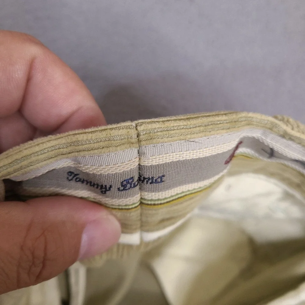 Tommy Bahama Pants Mens 35x32 Brown‎ Tan Silk Blend Corduroy Flat Front Chino